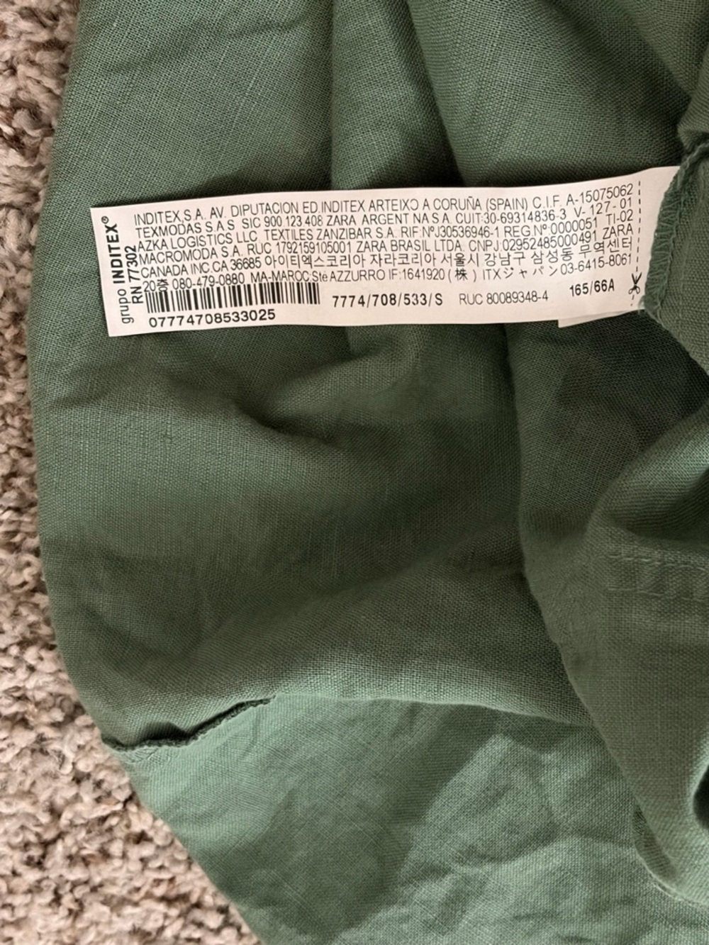 Zara Green High-Waist Linen Blend Skirt - Picture 5 of 5